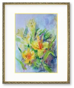 アトリエはるさん「アリストロメリア」　亡き父は黄色の花がとても好きでした。父の日に、父の面影を思い出しながら描きました。