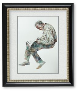 InahoEnzanさん「Wrinkles」服装の深い皺と淡灰色の交わりで、老人の複雑な人生と穏やかな安らぎを描きました