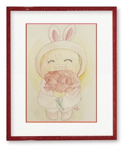 Riyuさん「ありがとう」ありがとうって満開の笑顔でいっぱい！うさぎの服の、妖精のこだまちゃん。