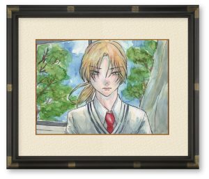cyanvxさん「春の終わり」少し憂鬱になってくる季節のミステリアスな雰囲気を持つ学生が描きたかったです。