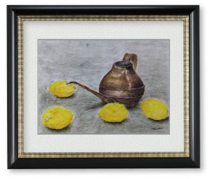 Naomiさん「レモンとジョーロ」パステル教室で描いた作品です。