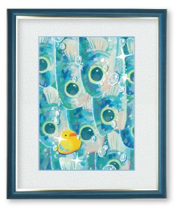 momonoさん「魚群」今年の夏も暑さに負けず乗り切りたいと思い、みずみずしいイラストを描きました。