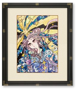 苔妻ロビッツさん「龍女」好きな紙と好きな絵の具を使って、好きなように描きました。
